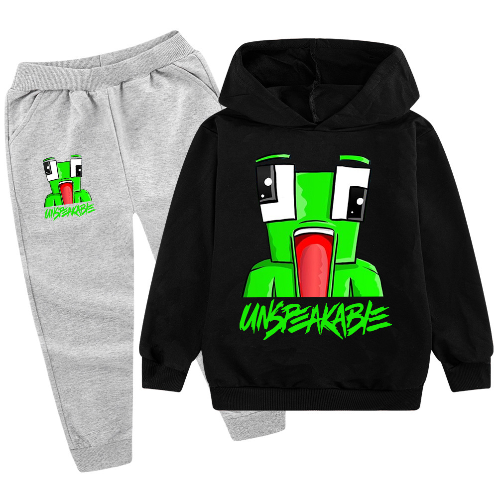 Hot selling unspeakable printed pattern children's clothing set hoodie hoodie+pants_voghion.com