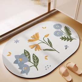浴室硅藻泥软地垫厕所防滑垫卫生间门口踩脚垫吸水速干易清洗地毯