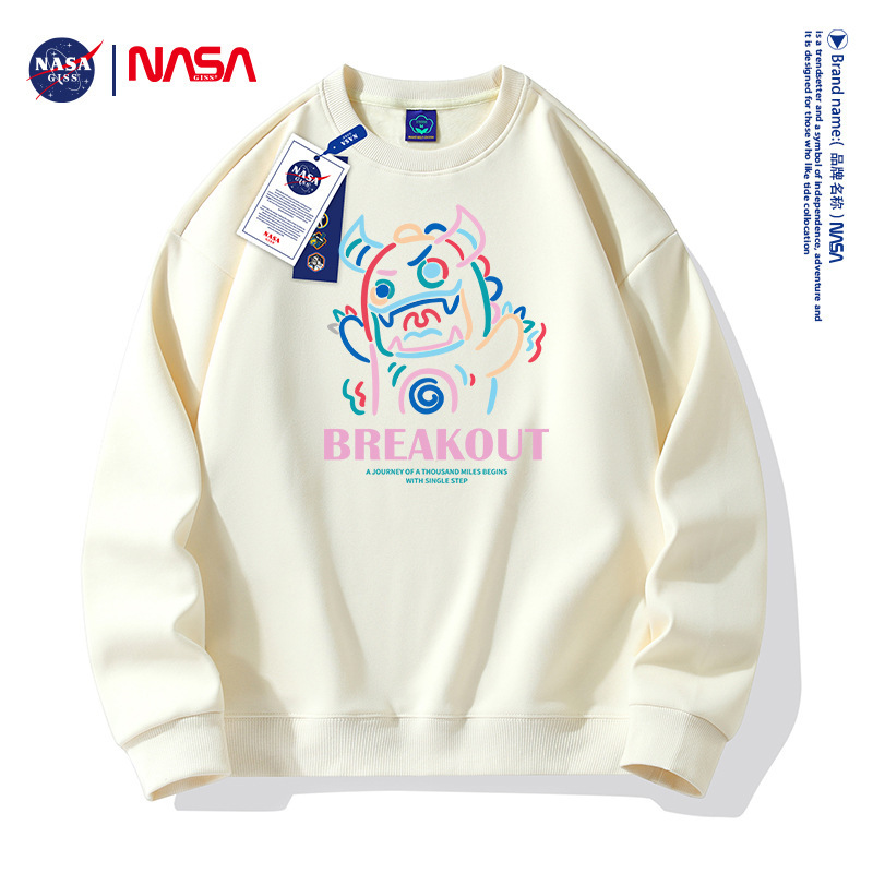 230g Heavyweight Long-Sleeve T-Shirt Couple's Loose Fleece Sweatshirt Round Neck Base Shirt Trendy