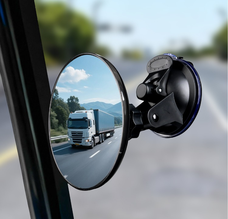 360 ° Wide-Angle Blind Spot-Free Tricycle Rearview Mirror, Suction Cup Type Convex Reversing Mirror, Large Field of View Reflector, Universal