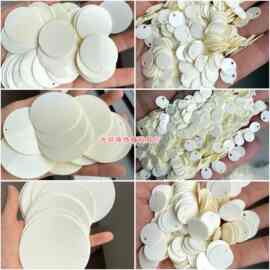 DIY珠片 5mm-77mm实米白色边孔圆形亮片 服装辅料 演出服亮片其他