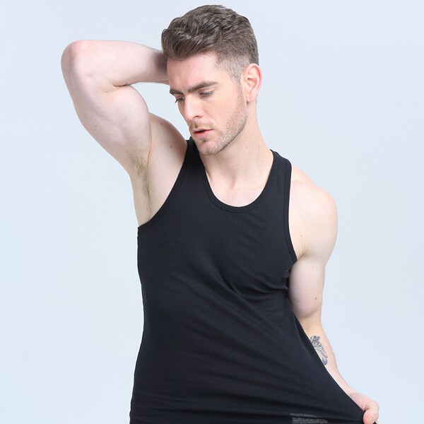 Solid breathable elastic sports base vest
