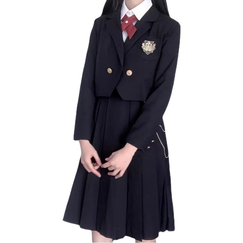 Falda de enfermería JK falda uniforme traje chaqueta de las mujeres genuino japonés tarjeta leche falda estilo universitario pequeño traje básico traje