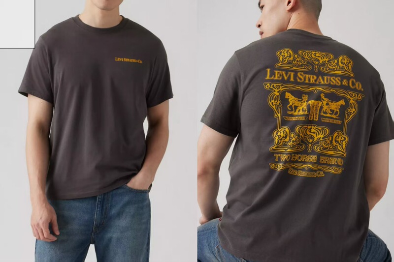 2025欧米ファッションクロスボーダー夏新作トレンドLevi「s高品質男女同モデルtシャツプリント|undefined