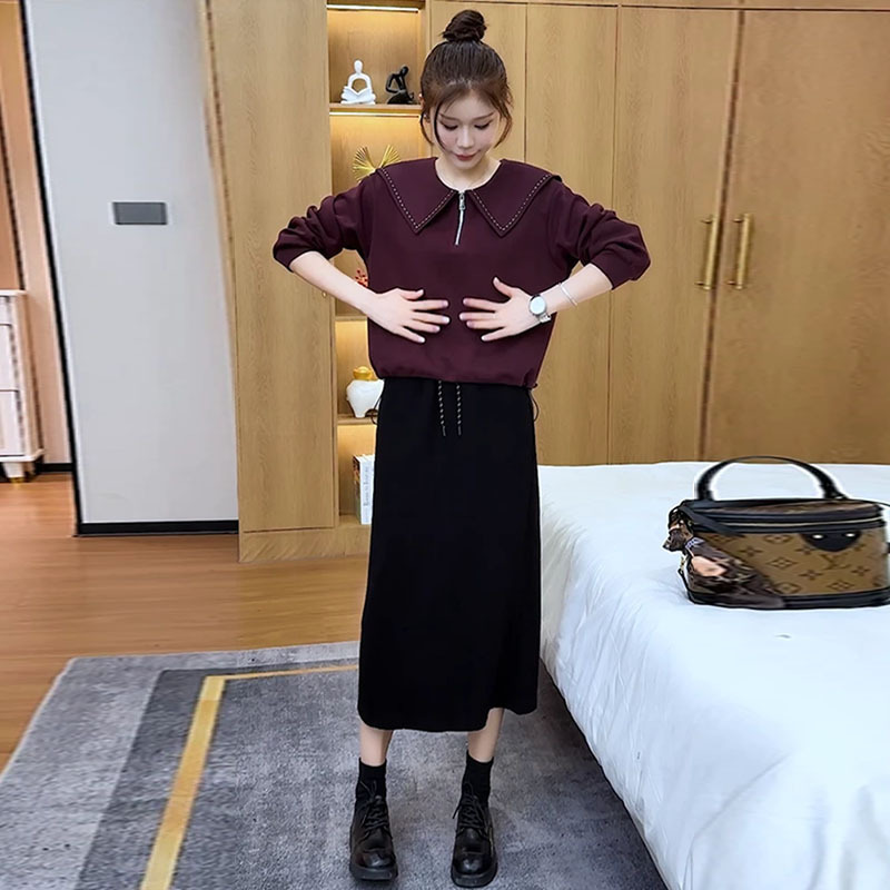 时尚卫衣女2025秋季新款洋气宽松遮肉显瘦娃娃领休闲百搭长袖上衣|undefined