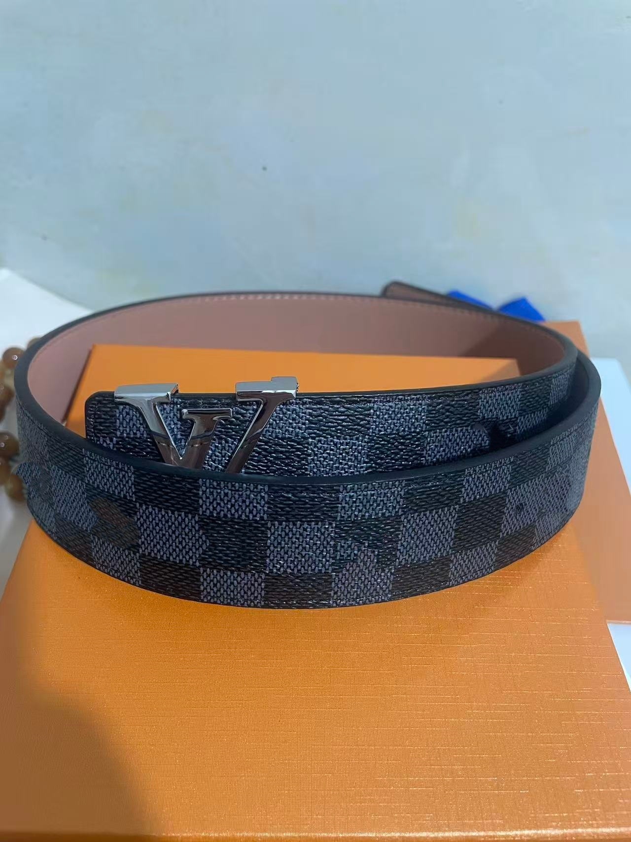Cinturón para Hombre 4.0 cm de Piel de Vaca de Dos Capas con Hebilla Lisa para Uso Casual image 20