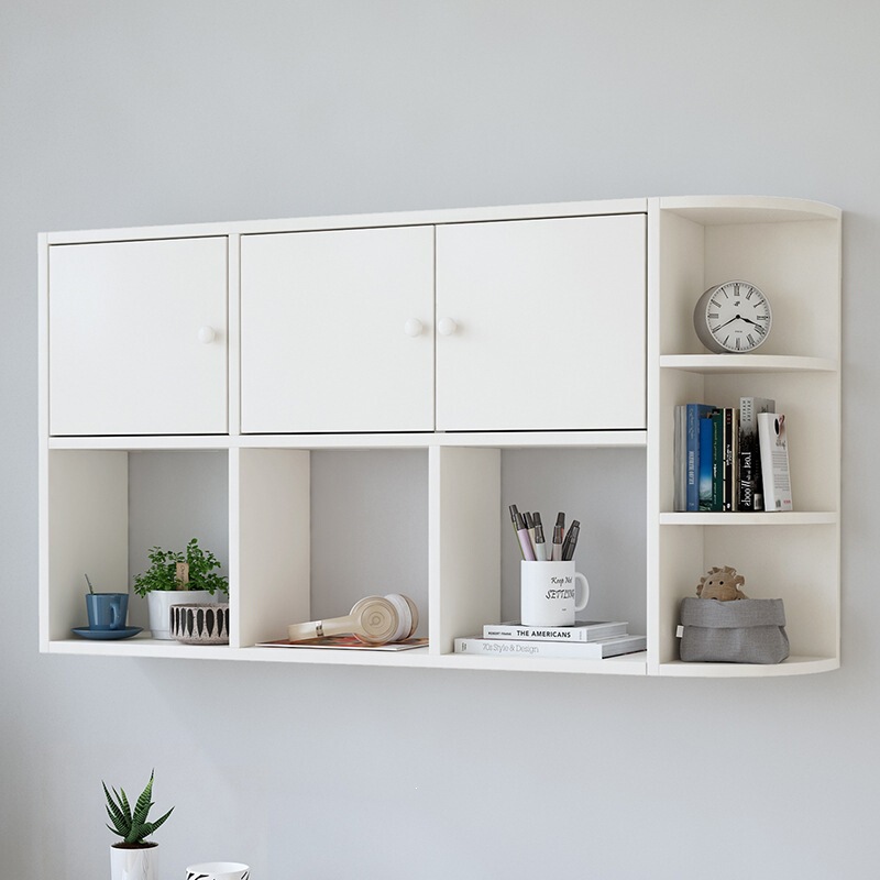 Decorative Corner Wall-Mounted Bookshelf for Bedroom, Wall Cabinet, Suspended Bookcase, No-Drill Wall-Mounted Style for Living Room
