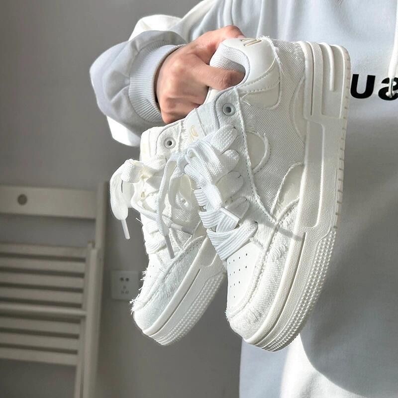 Retro ins-viento zapatos de mujer nicho blanco skateboardería zapatos nuevos zapatos blancos de pareja zapatos casuales