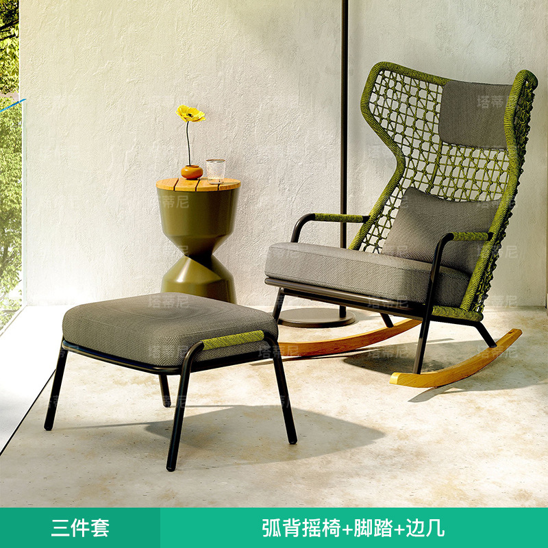 Sofá de exterior tejido con cuerda, silla de ocio creativa de diseño para patio y jardín, sofá impermeable y resistente al sol para terraza de villa. image 18