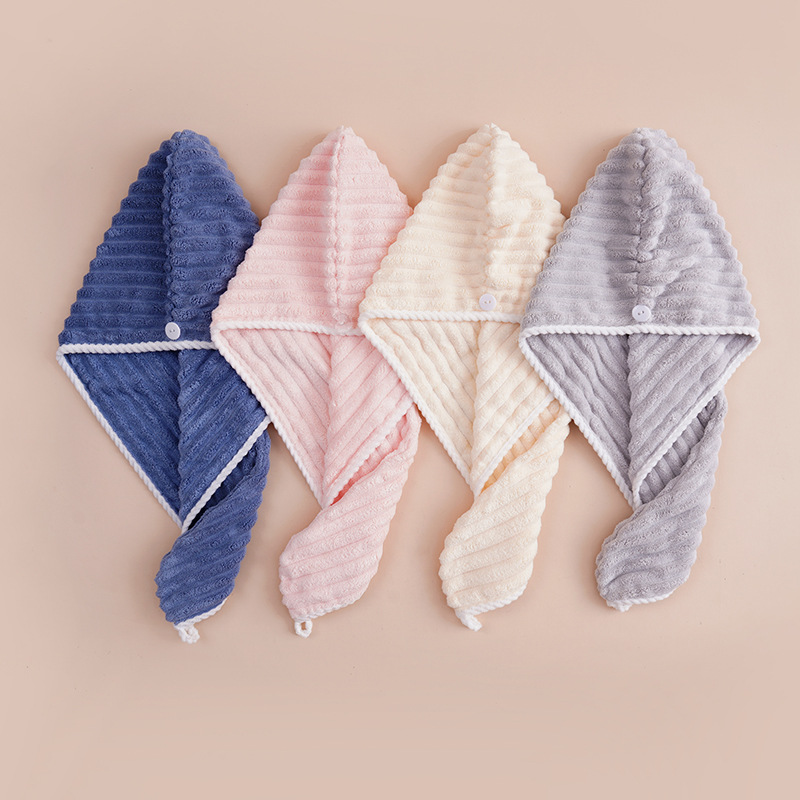 Toalla de ducha absorbente de terciopelo para secar el pelo_voghion.com