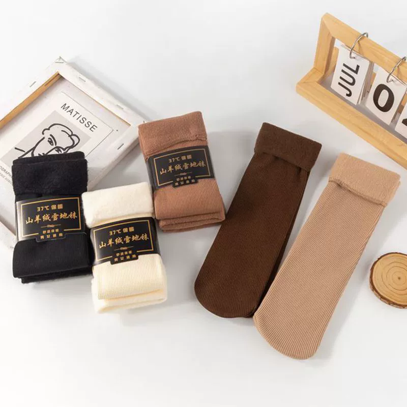 Снежные носки женские осенние и зимние носки плюс бархатные толстые теплые носки для сна дома напоенные носки зимние носки