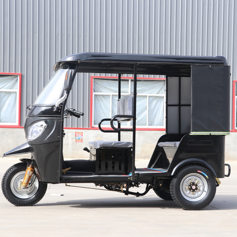 Bajaj Fuel Black High-End Tuk-Tuk Metal Canopy Double-Row Passenger Fuel Three-Wheeled Motorcycle