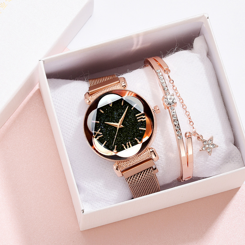 2021 New Fashion Starry Sky Tiktok Hot-Selling Internet Celebrity Women's Watch with Magnetic Strap Quartz Wristwatch