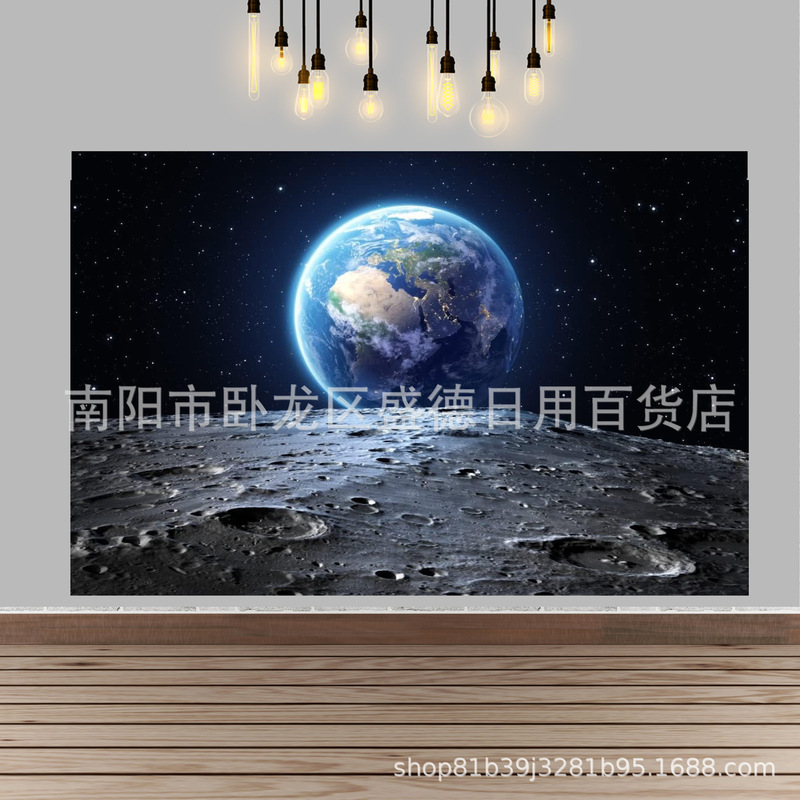 Cross-border moon surface Earth universe starry sky photography background cloth birthday party decoration props photography background cloth Cross-border moon surface Earth universe starry sky photography background cloth birthday party decoration props photography background cloth
