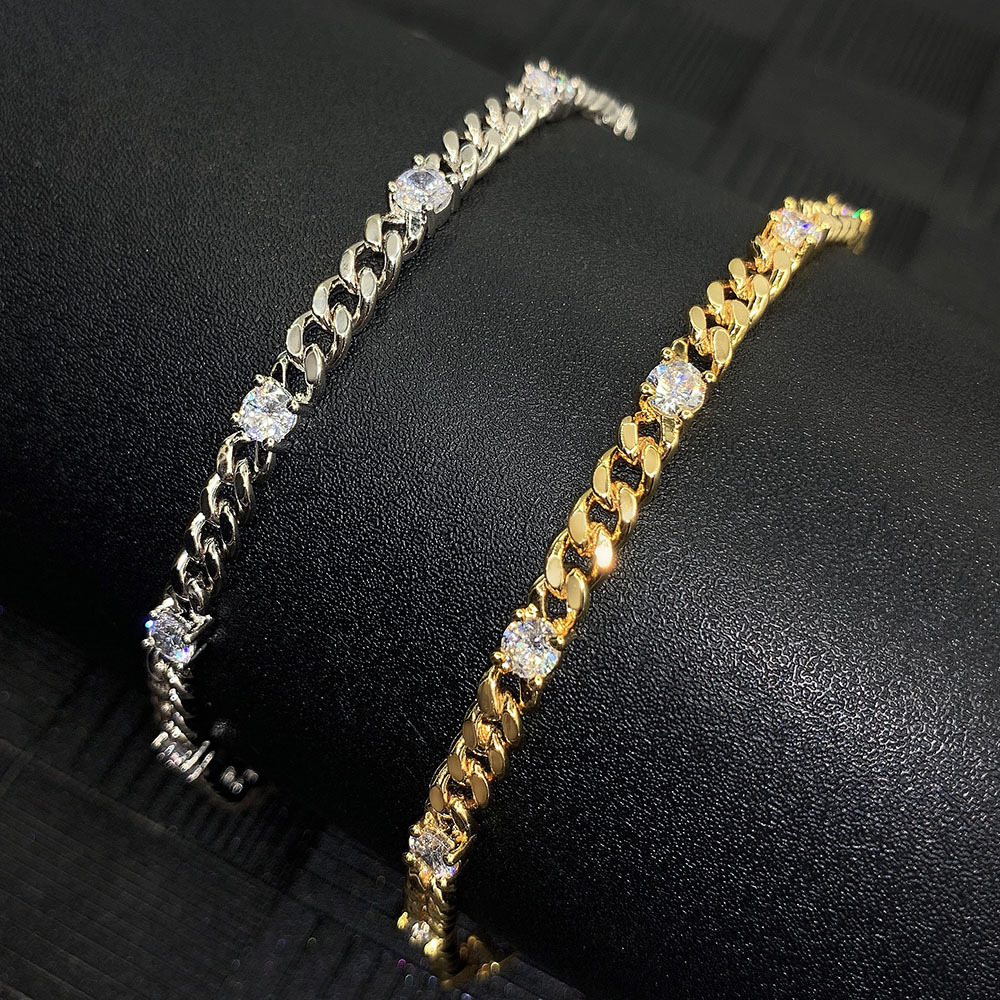fashionable copper brand universal bracelet with zircon for men and…