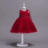 Летнее детское свадебное платье, юбка с бантиком, подходит для подростков
