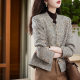 Small Fragrant Style Vertical Collar Short Coat Women's Spring and Autumn 2024 New Fashion Western Style Age-reducing Slim-fit Short Outer Top