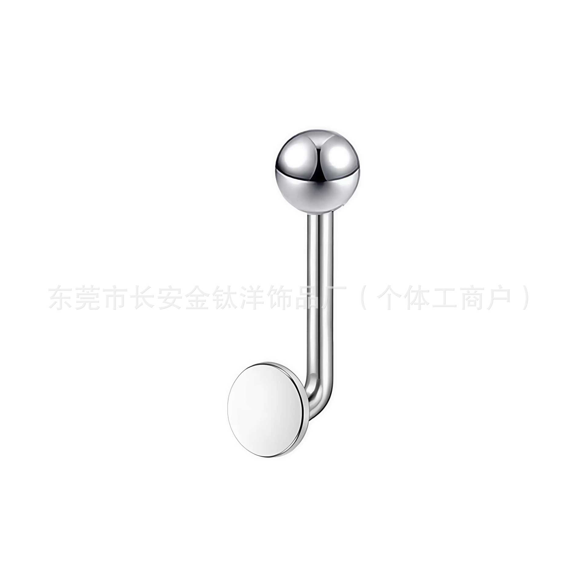 F136 Titanium Alloy 14G Round Disc Genital L-Shaped Navel Ring Titanium Body Piercing Jewelry detail image 4