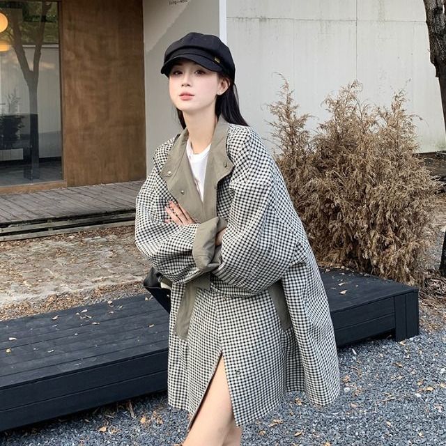 简约正反两面穿风衣外套女装2025春秋新款宽松显瘦中长款韩系上衣|undefined