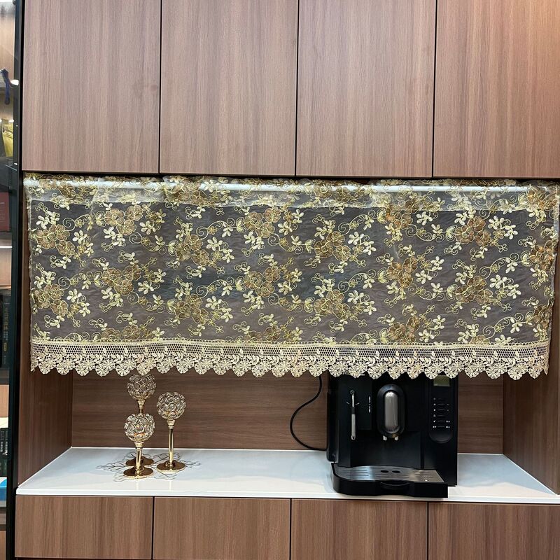European-Style Light Luxury Pastoral Lace Semi-Transparent Mesh Wave Lace Door Curtain, Partition Curtain European-Style Light Luxury Pastoral Lace Semi-Transparent Mesh Wave Lace Door Curtain, Partition Curtain