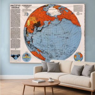 World Map Tapestry Background Cloth for Covering Imperfections, Decorative Wall Hanging for Living Room, Bedroom, and Bedside, High-End Photo Backdrop