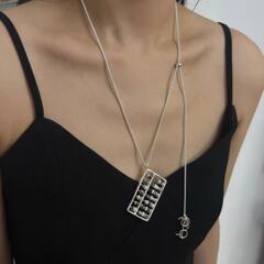 吴昕同款帐房先生算盘吊坠项链女小众气质百搭高级感锁骨链毛衣链