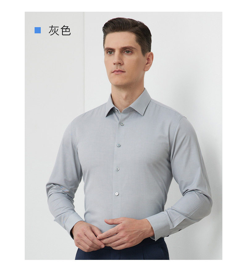 Áo sơ mi nam tay dài công sở chống nhăn không cần là, pha cashmere 15%, form vừa vặn — Màu xanh xám-dài tay-nam-02, Trắng-dài tay-nam-01, Xám-dài tay-nam-03 chi tiết 19