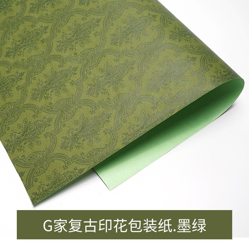 Grueso vintage impreso papel Kraft gran marca estilo flor papel de embalaje ramo material de embalaje Flor de Papel floral
