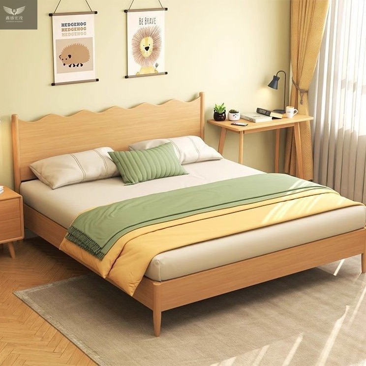Nórdico niñas y niños cama de madera maciza cama infantil cama de haya moderna simple cama individual dormitorio pequeño