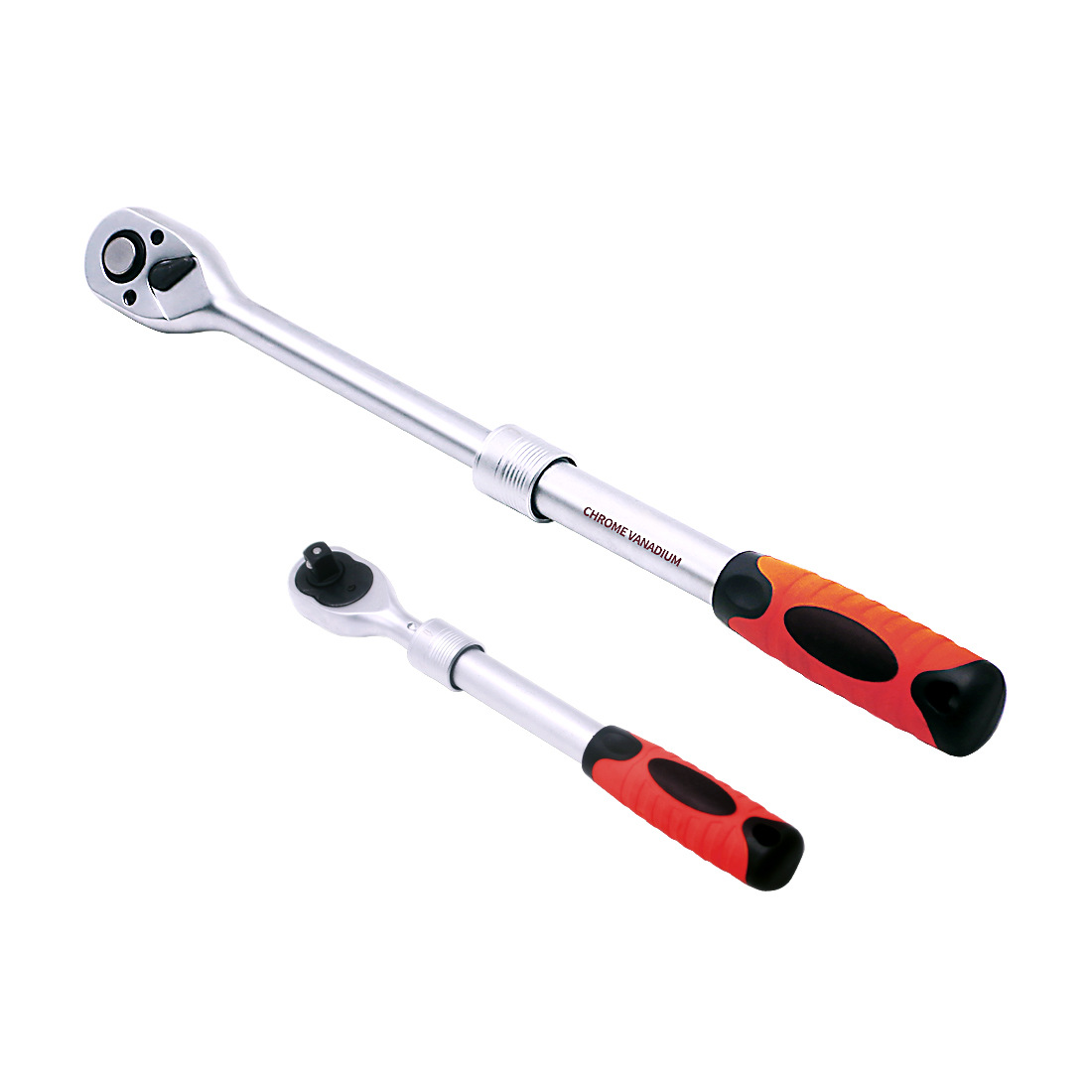 3/8双向伸缩快速棘轮扳手加长套筒中飞扳手72齿加力扳手 五金工具