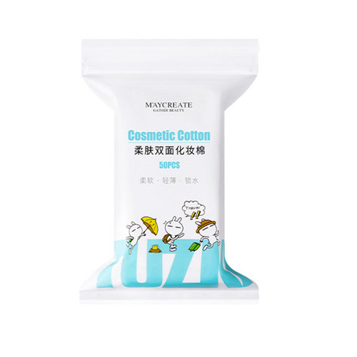 Jianmei Chuangyan's new soft-skin double-sided cotton pads, 50 pieces, cosmetics thickening cleansing tools, dropshipping