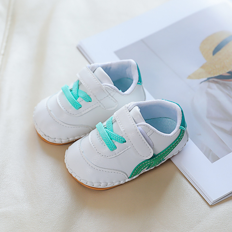 Primavera y otoño hombres y mujeres bebé suela de goma suave 0-1 años zapatos casuales bebé hombre antes del paso zapatos rayas antideslizantes transpirables suela suave