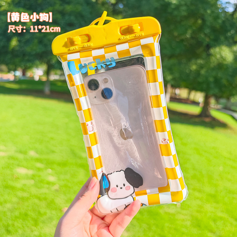 漫画のカラフルな携帯電話防水バッグエアバッグユニバーサル防水携帯電話バッグタッチスクリーンシール防塵ラフティングシールバッグ|undefined