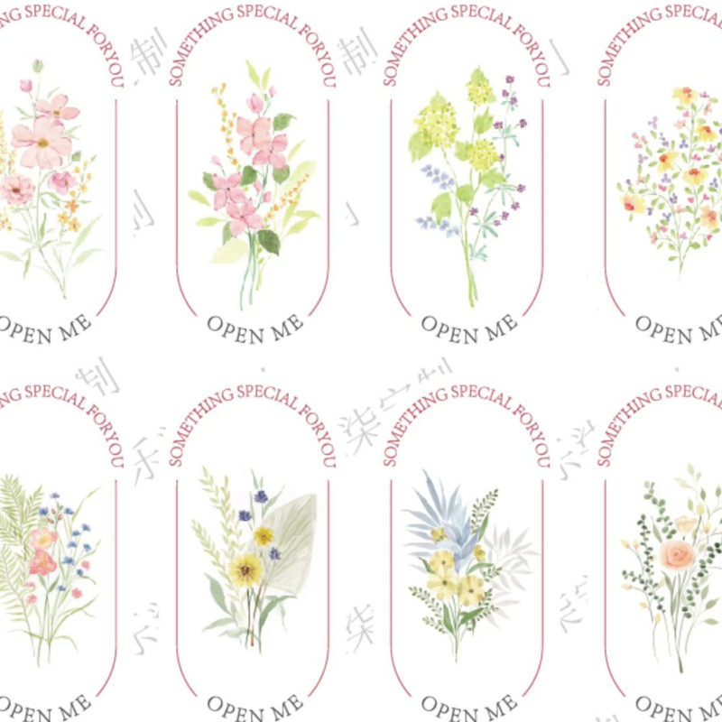 New Year's holiday retro border floral original ins gift baking milk tea coffee dessert gift box sealing stickers