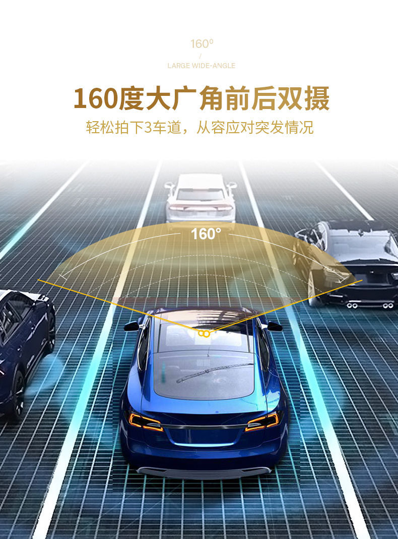 Large truck dashcam AHD high-definition night vision front and rear dual recording reversing image display 12V24 camera