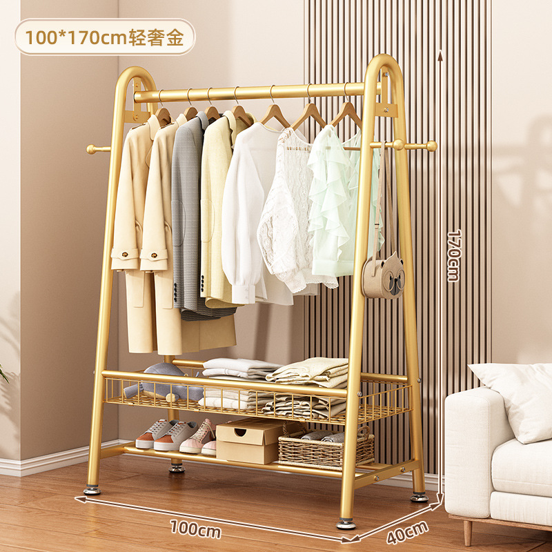 라이트 럭셔리 골드 길이 100*높이 170丨 업그레이드된 이중 수납 네트 바스켓 [굵은 22개 튜브]