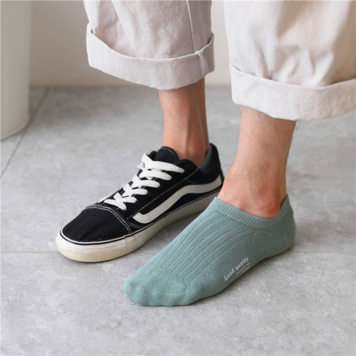 Summer Basic Print Men's Ship Socks Sweat Absorbent Solid Color Breathable Japanese Style Socks Men Ginger Deer Knitted Wholesaling