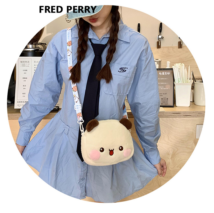 Korean version cute plush bear single-shoulder bag 2024 New style soft and sweet girl toy bag coin purse single-shoulder crossbody bag undefined