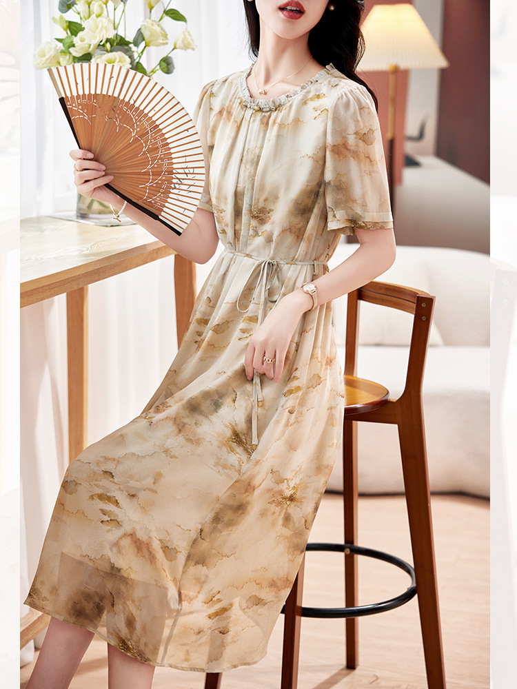 C7422 3010K VÁY ĐẦM LIỀN THÂN DÁNG DÀI NỮ HANTDNG MÙA HÈ TRUNG NIÊN HỌA TIẾT HOA THỜI TRANG NỮ LỤA TƠ TẰM G06 SẢN PHẨM MỚI