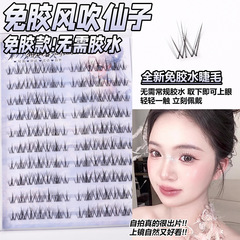 接着剤不要の自己粘着式風吹き妖精つけまつげ、子犬のようなセクション分け、初心者向け、取り外し不要、自然なスタイル、初心者必須アイテム