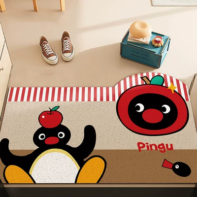 Avtomobil döşəmə paspasları — Entryway, Dust-Removing Mat, Scratch-Resistant and - penguin-top-fruit-4060cm-silk-circle