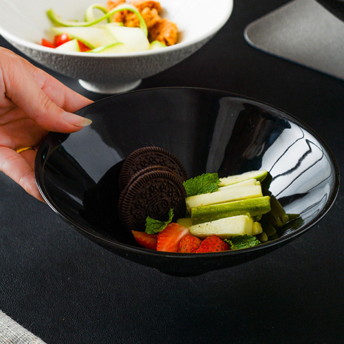 Manufacturer Japanese bamboo hat bowl creative noodle bowl restaurant large soup bowl commercial ceramic tableware dessert bowl foreign trade wholesale
