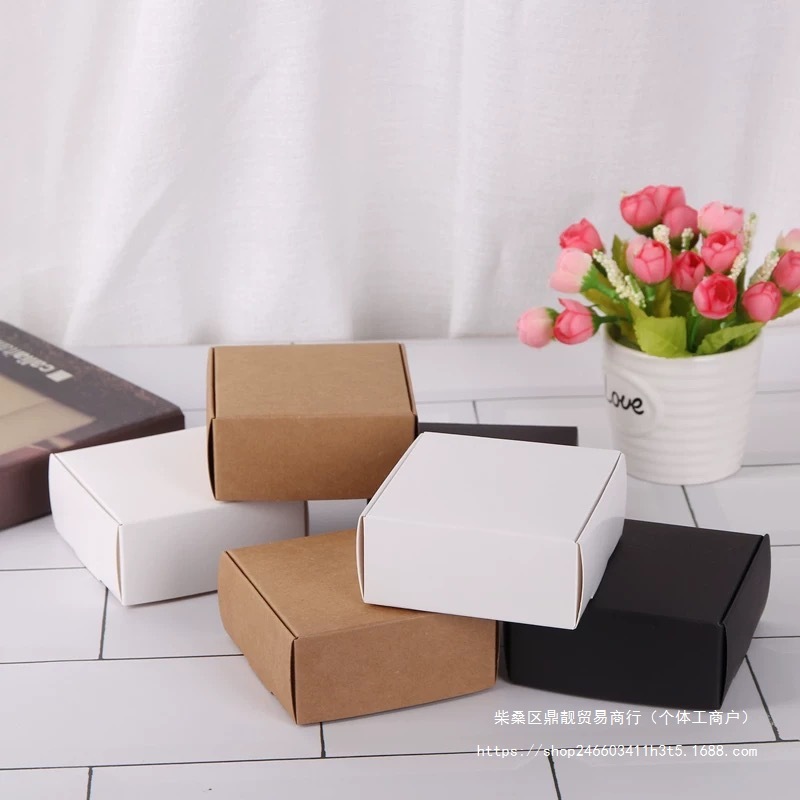 白色飞机盒定 做纸盒牛皮纸现货白卡迷你瓦楞小印皂包装盒