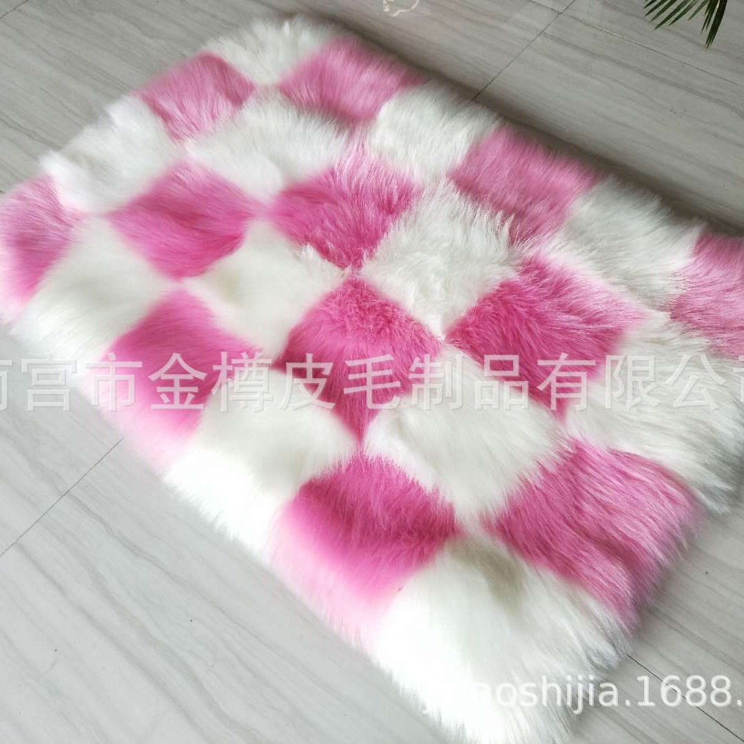 FUENTE Fábrica de lana-como la piel alfombra integrada alfombra de piso ventana de la Bahía manta decorativa de piel de oveja-como la luz alfombra de piso de lujo