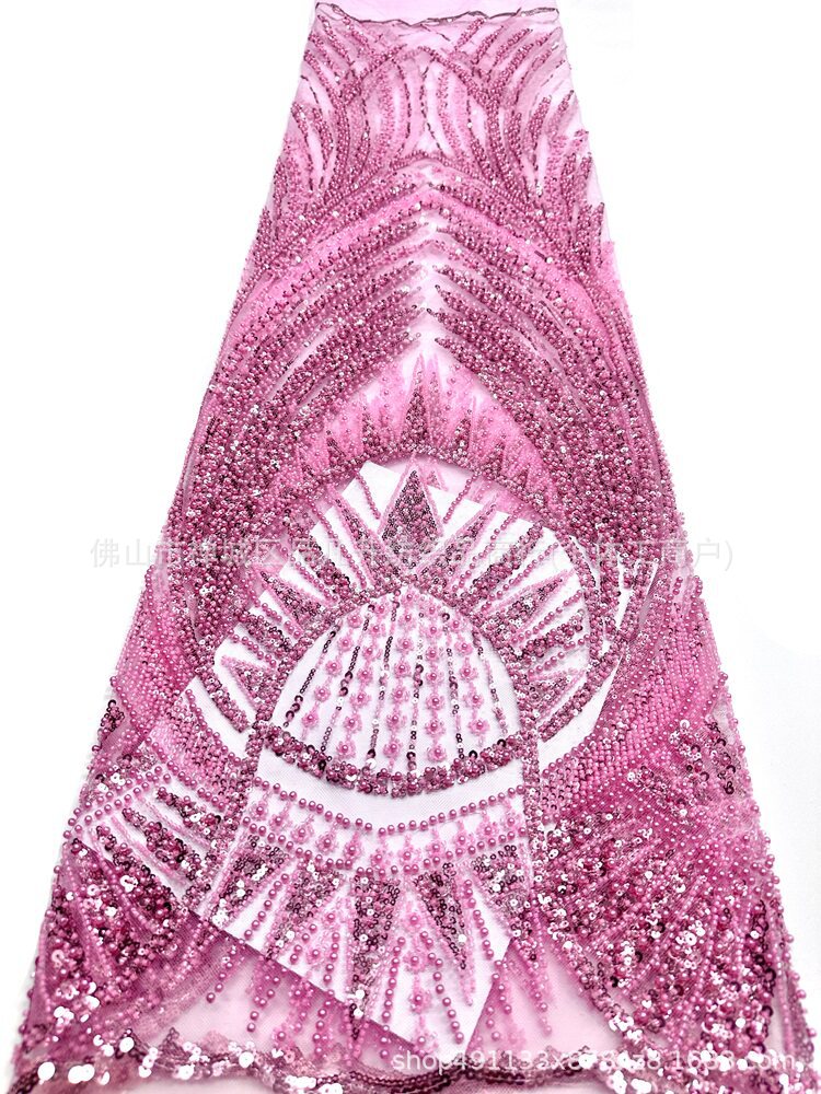 Gaoding industria pesada perlas tubo bordado tela de moda europea y americana vestido de boda sexy cena vestido de moda tela