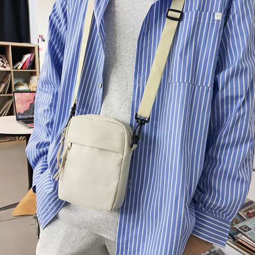 2024 New Arrival Men's Chest Bag Casual Phone Bag Small Crossbody Bag Single-Shoulder Bag PU Casual Waist Bag Canvas Crossbody Bag