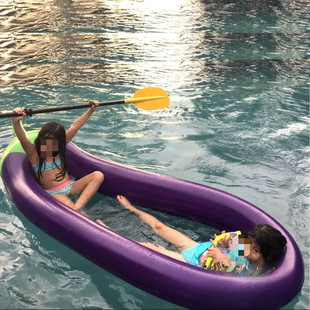 Inflatable Eggplant Floating Bed Floating Row for Adults and Children Water Floating Mesh Cloth Swimming Ring Floating Lounge Chair Air Cushion Boat