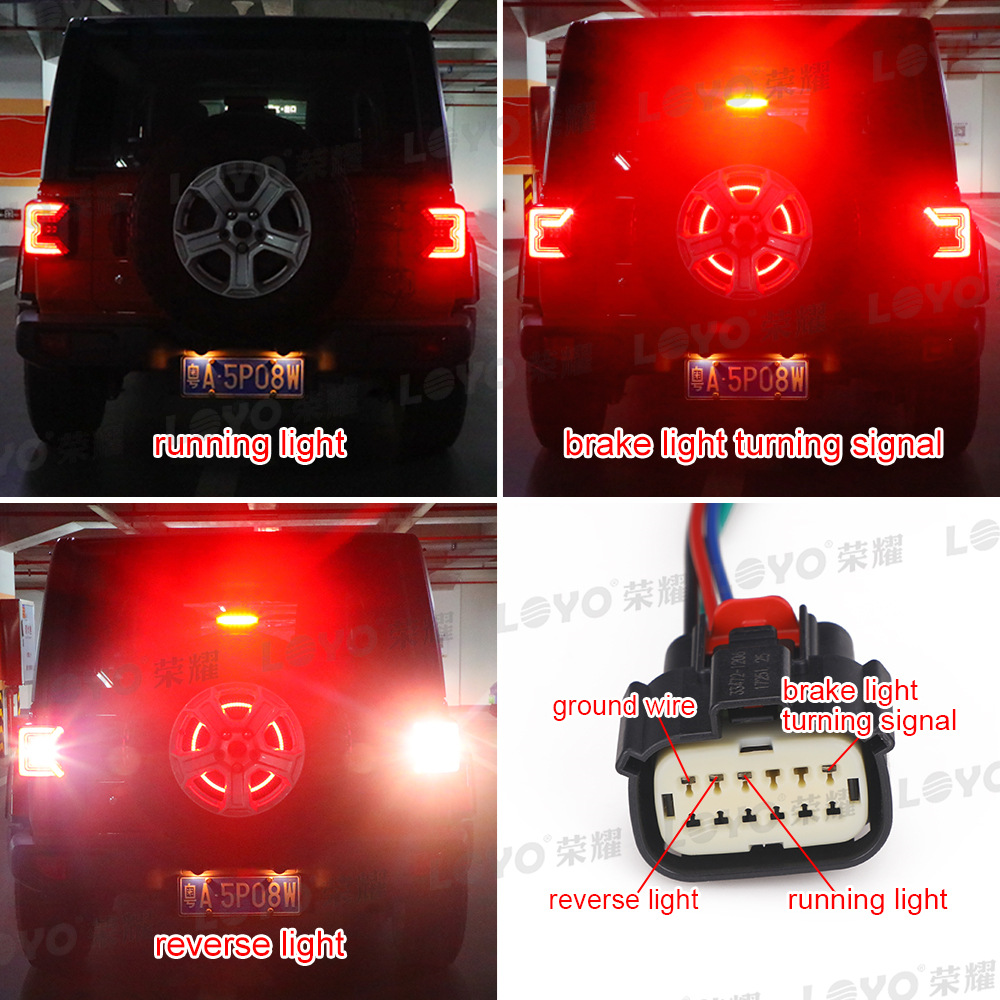 Suitable for Jeep Jl Tail Lights Wrangler Modified Led Tail Lights Led Car Tail Lights Suitable for Wrangler 2018+