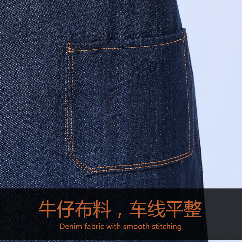 Transfronterizos Amazon delantal vaquero nuevo barbero vestido de trabajo barista delantal al por mayor un envío gratuito