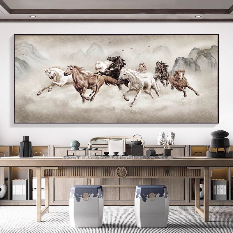 聚宝盆画国画办公室字画中式装饰风景山水客厅挂画沙发背景墙壁画|undefined
